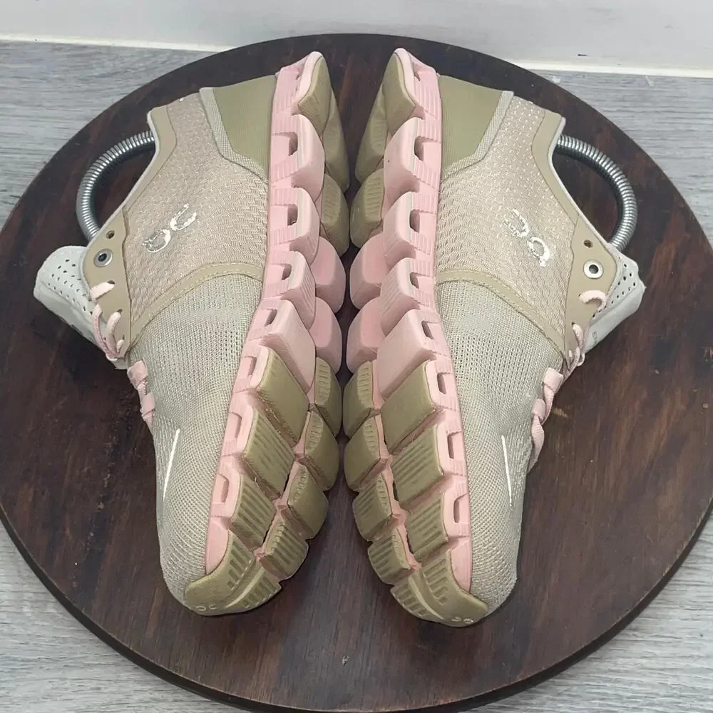 On Cloud X Shoes Women's Size 7.5 US Sand/Rose Pink Athletic Running Sneakers